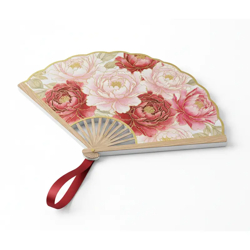 Round paper air freshener with crane and cloud oriental pattern
