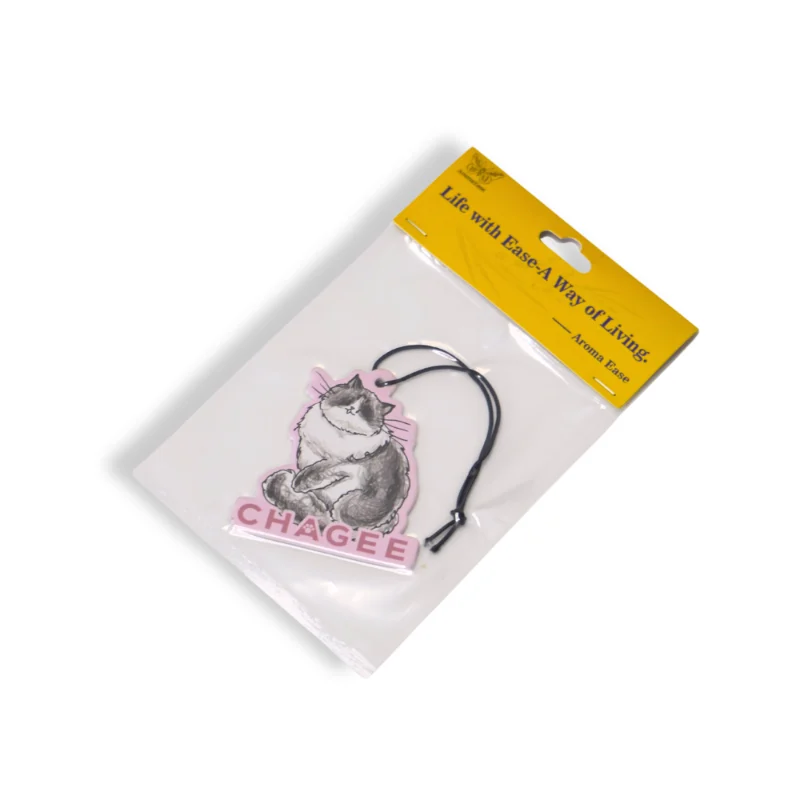 CHAGEE cat-themed tea-scented car air freshener with retail package
