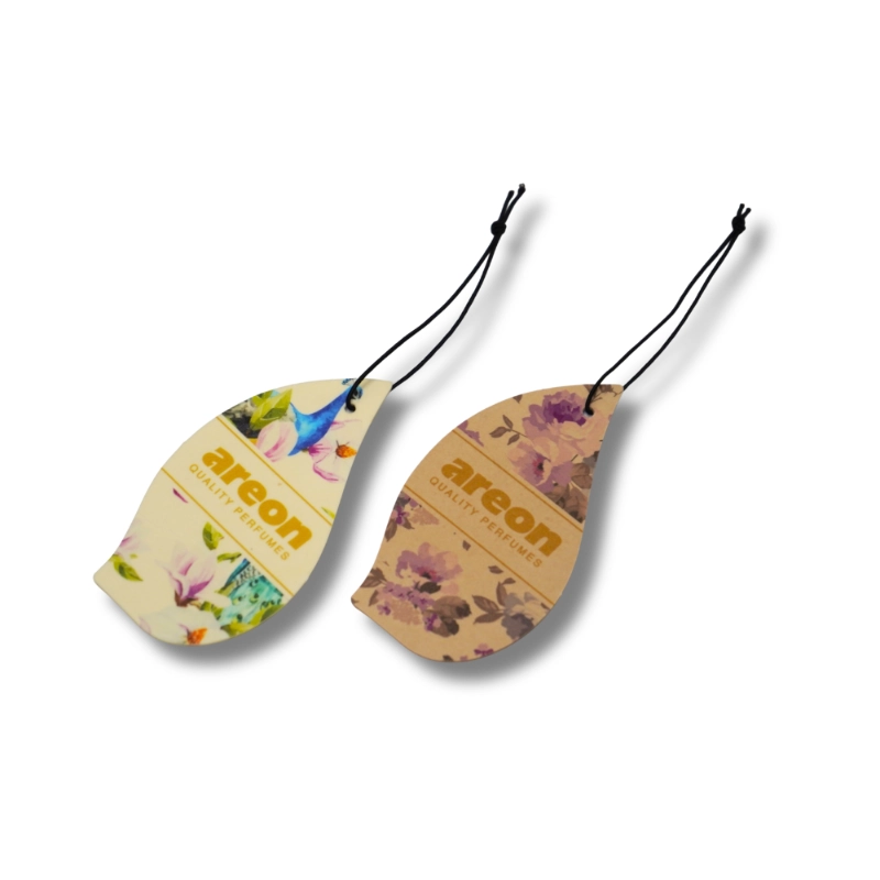 Osmanthus and violet car air freshener duo – floral hanging fragrance cards for cars