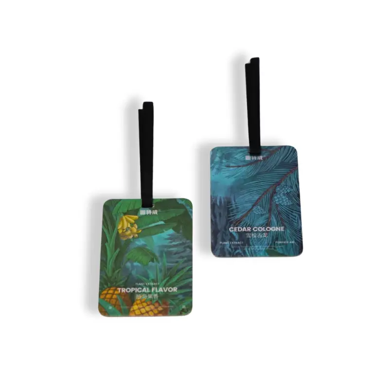 Blue pine-themed Cedar Cologne air freshener fragrance card