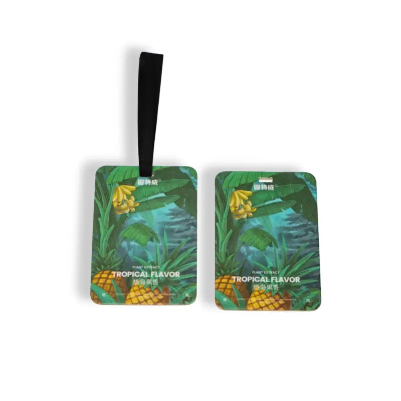 Cedar Cologne forest-themed air freshener with deep blue botanical artwork