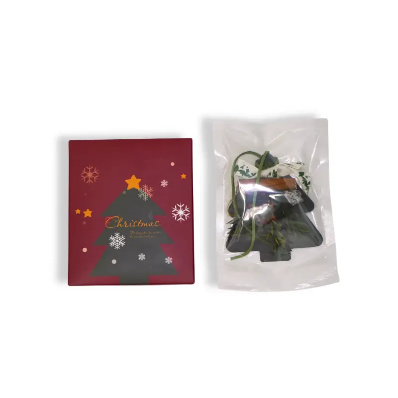 Christmas gift box with vacuum-packed tree air freshener