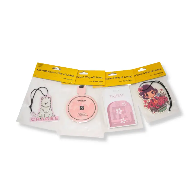 custom air fresheners in multiple packaging styles