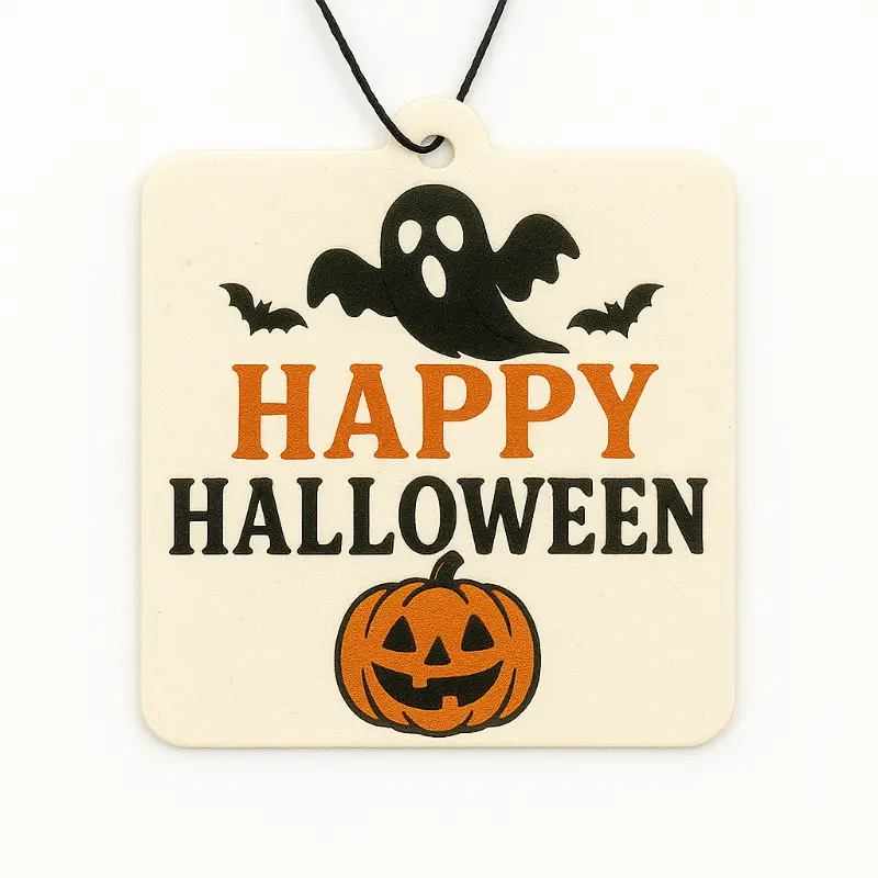 Mixed Halloween ghost and pumpkin design hanging air freshener