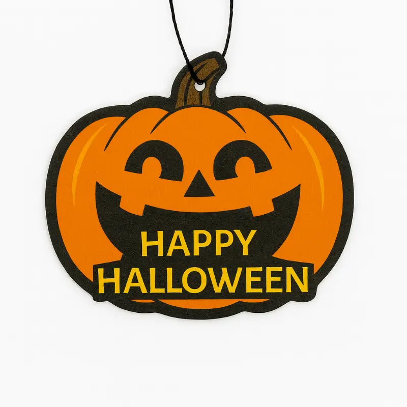 Halloween pumpkin paper air freshener for seasonal gifts