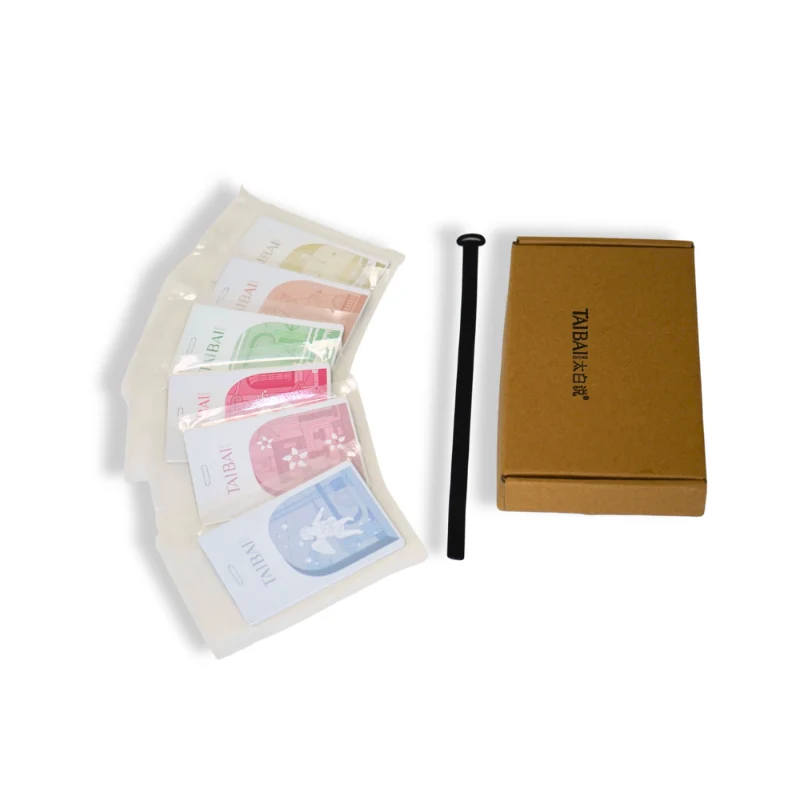 Full set of pastel illustration car air fresheners with sealed packaging and kraft box