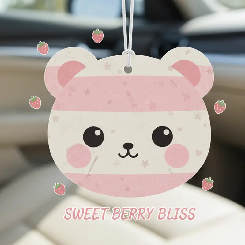 Cute bear kawaii hanging air freshener for car interior
