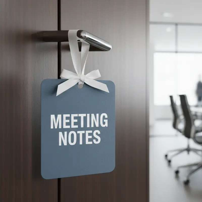 Meeting notes door hanger paper air freshener