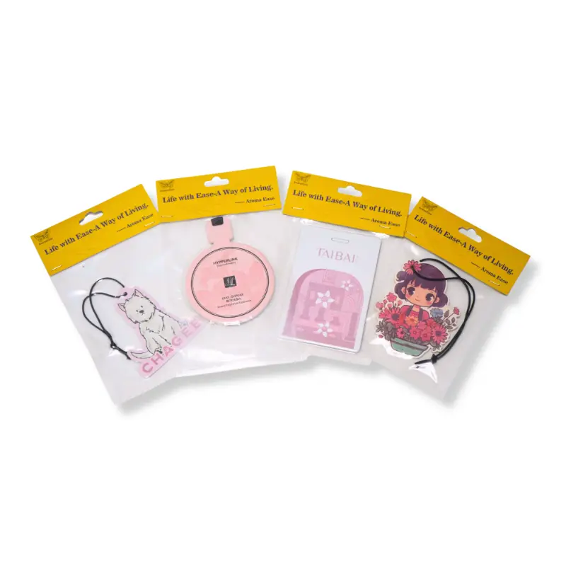 OEM paper air fresheners with various hang card designs