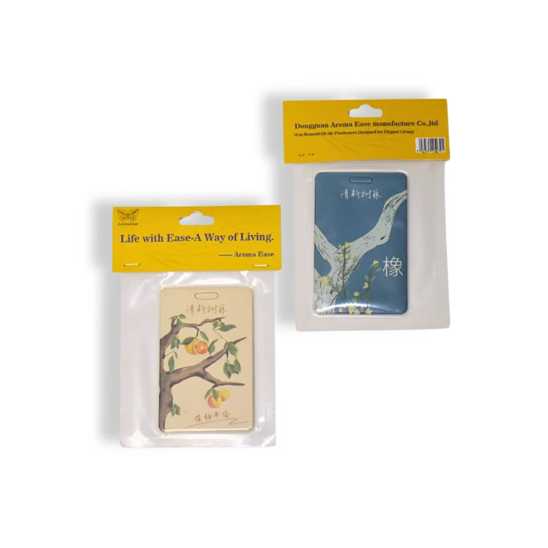 Oriental woody-scent car freshener hanging inside vehicle