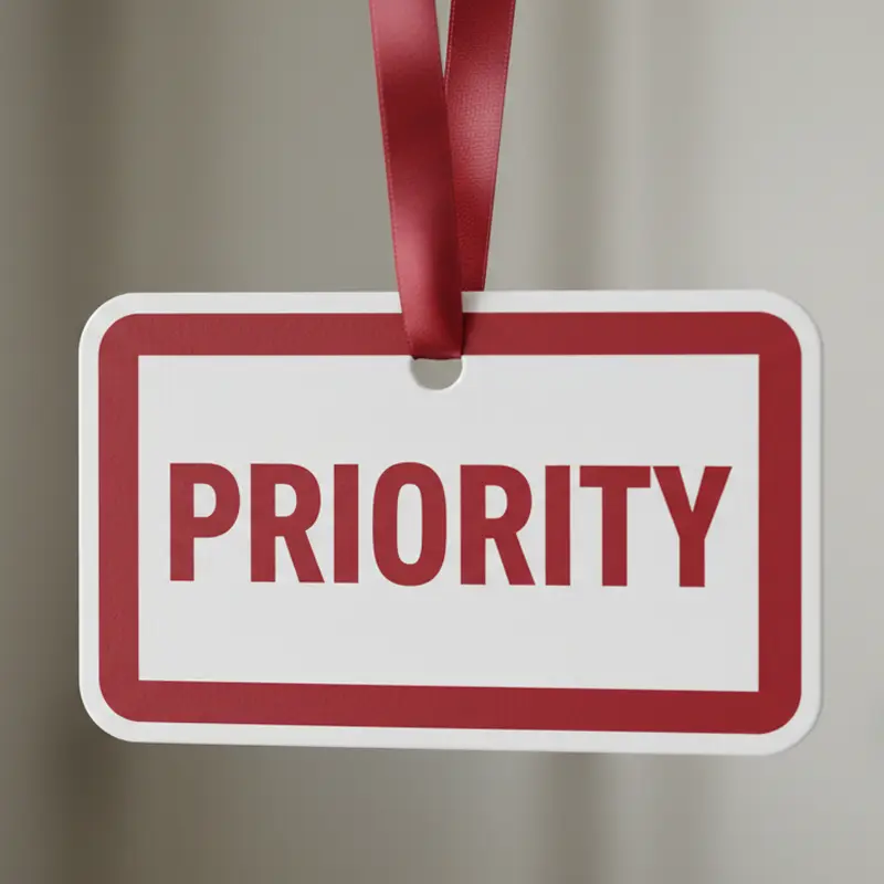 Priority office paper air freshener hanging on door handle