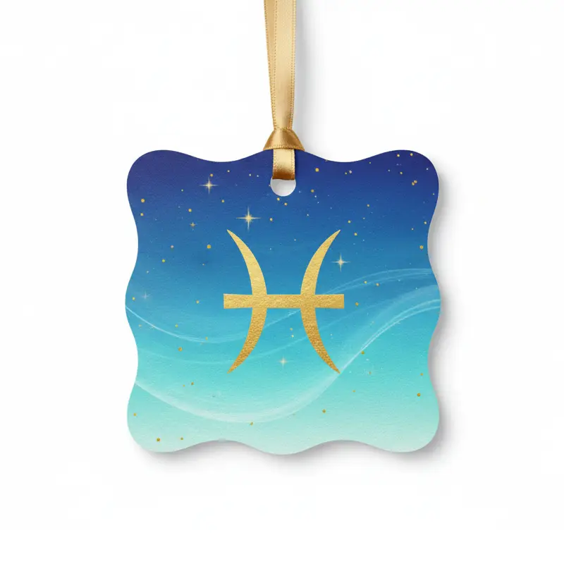 Pisces zodiac paper air freshener in blue gradient design