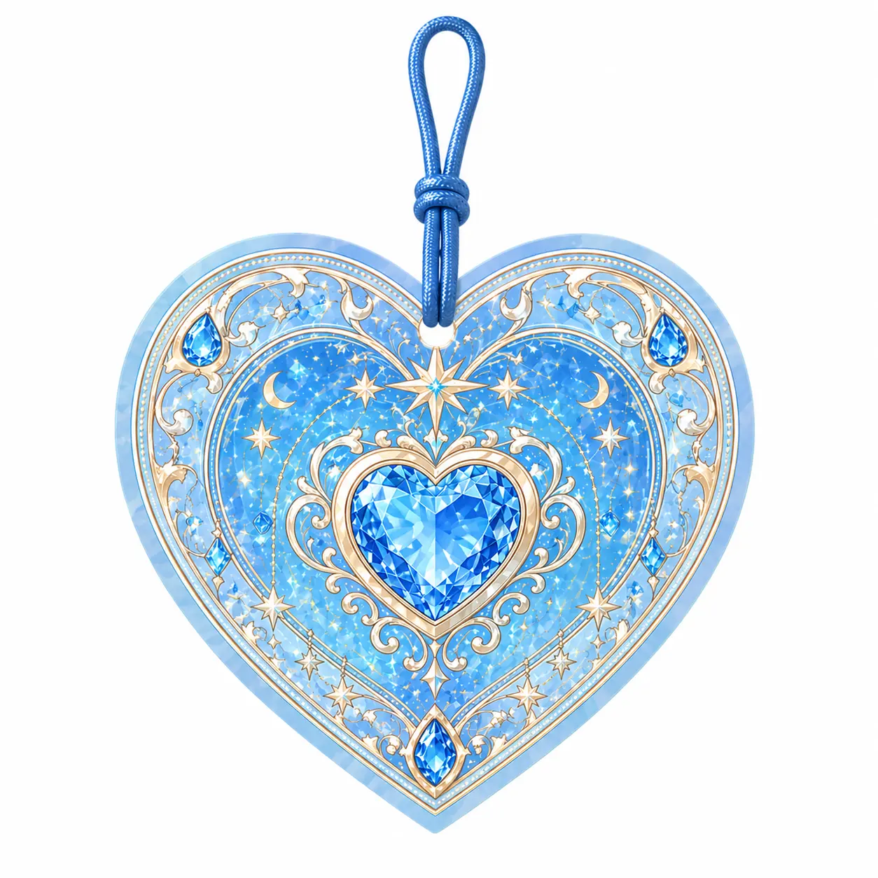 ambientador colgante de corazón azul