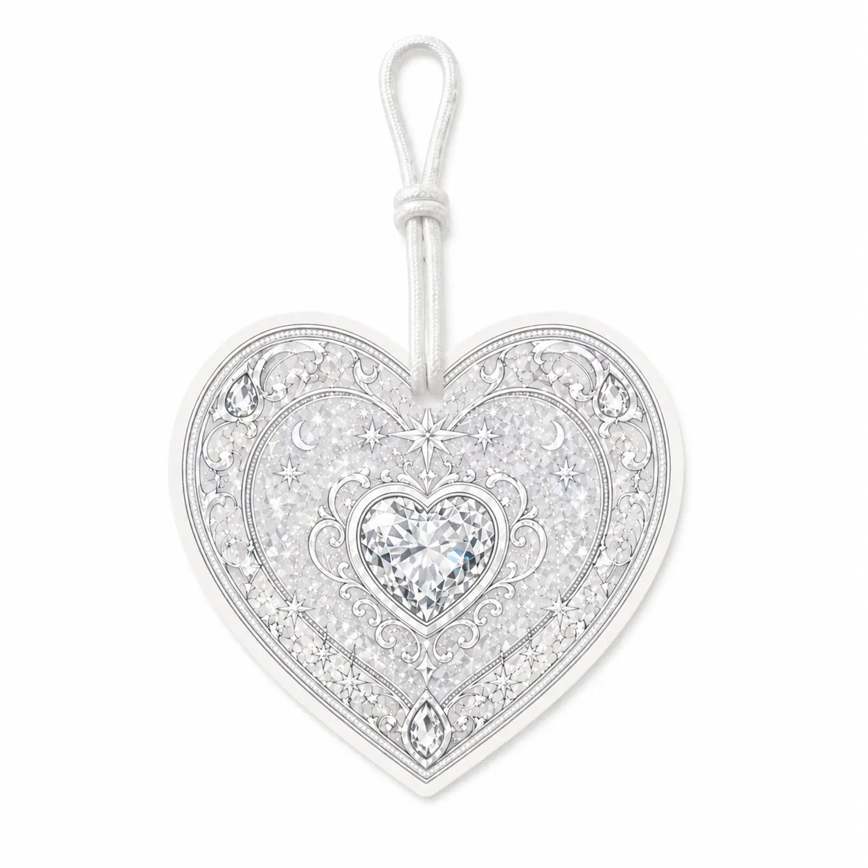 ambientador colgante de corazón de cristal