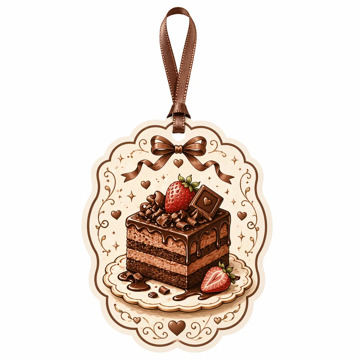 ambientador colgante para tarta de chocolate