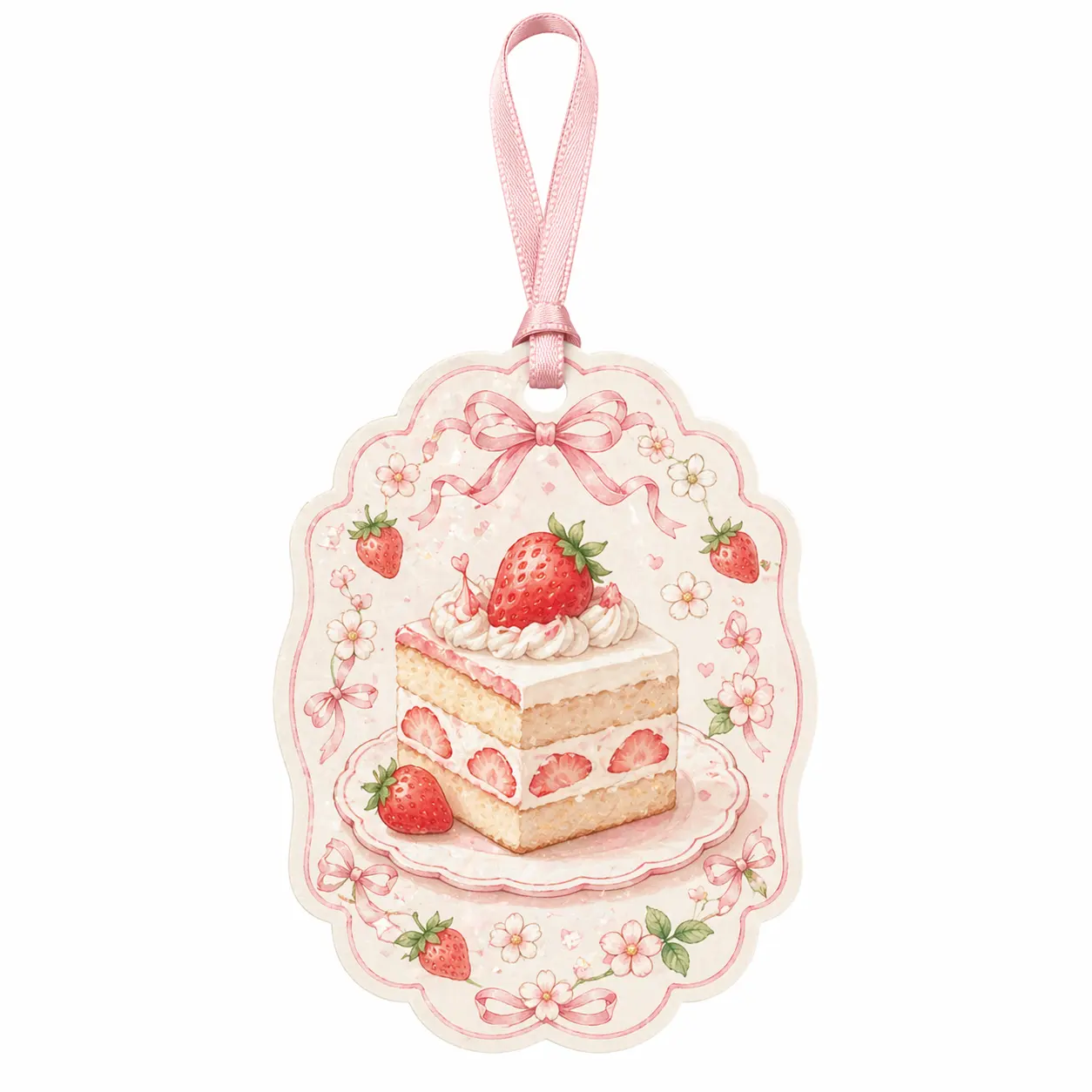 ambientador colgante para tarta de fresa