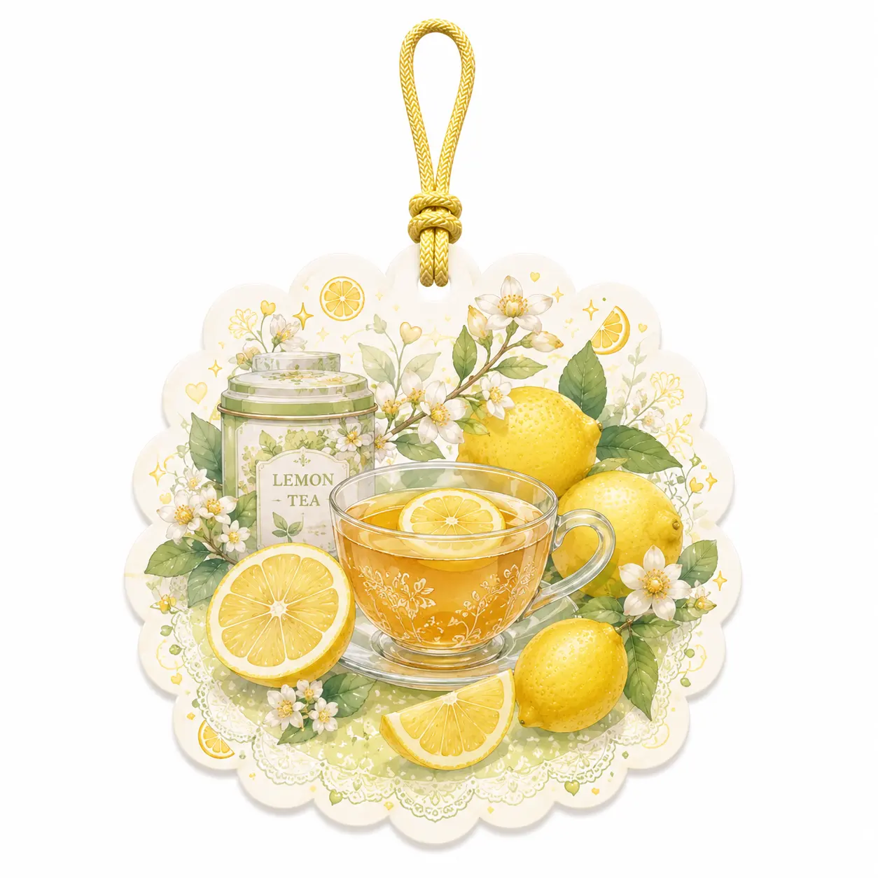 ambientador colgante de té de limón